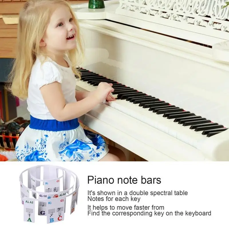 61 teclas 88 teclas removível piano para etiquetas chaves teclado de piano  adesivos piano ancinho notas marcador sobreposição para piano fingering 1 pc  - AliExpress