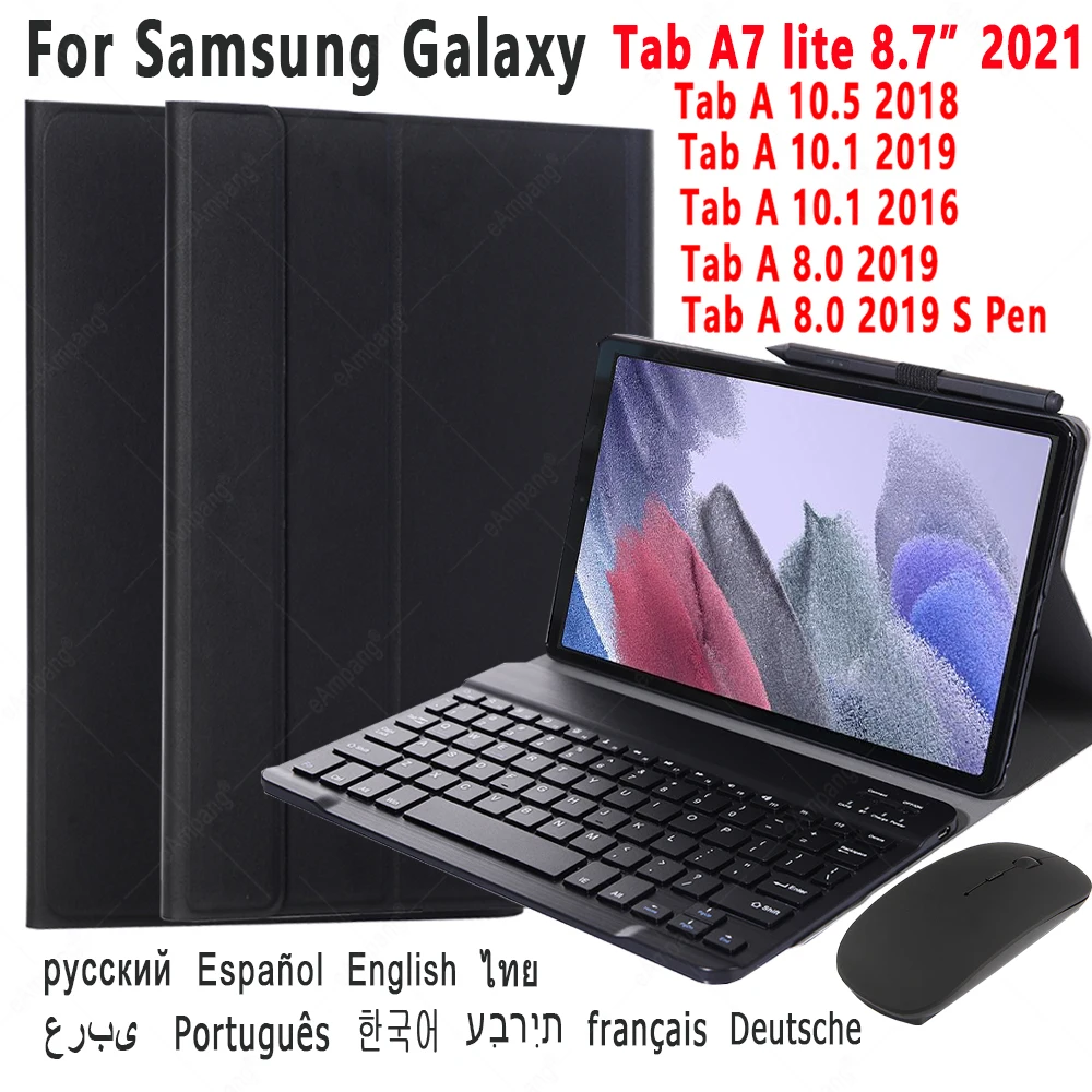 Чехол с клавиатурой для Samsung Galaxy Tab A7 lite 8 7 2021 T220 T225 A 0 2019 10 1 A6 2016 5 2018 T290 P200 T510 T590 T580 |