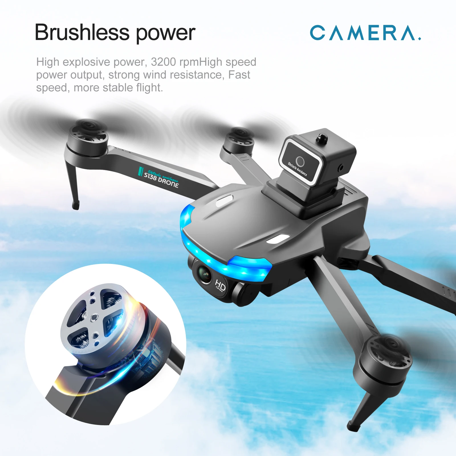 S138 GPS 드론 4K 전문 듀얼 카메라 5G 와이파이 FPV 360 ° 장애물 회피 접이식 쿼드콥터 RC 드론, 카메라 장난감 선물