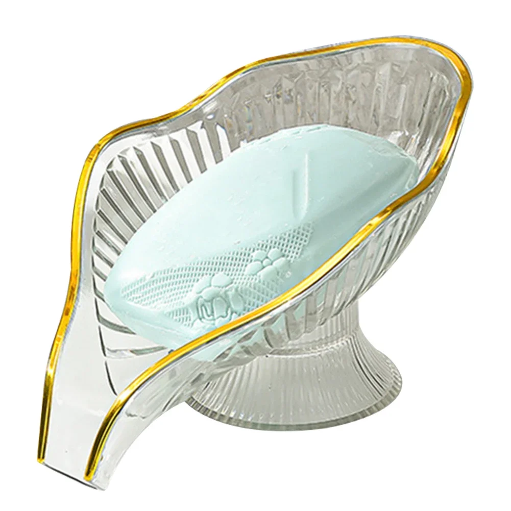 

1pcs Leaf Soap Dish For Bathroom Shower Portable Non-slip Drain Soap Holder Plastic Sponge Tray For Bathroom Kitchen Access