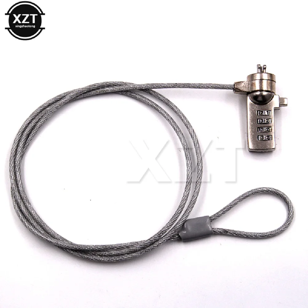 Laptop Lock Security Cable Chain 4-digit Password with Key for Laptop Anti-theft