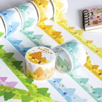 1 Roll Cute Cartoon Gold Foil Tree Shaped Washi Tape for Scrapbooking Page Decoration DIY Material Supplies Art Crafts Project 1