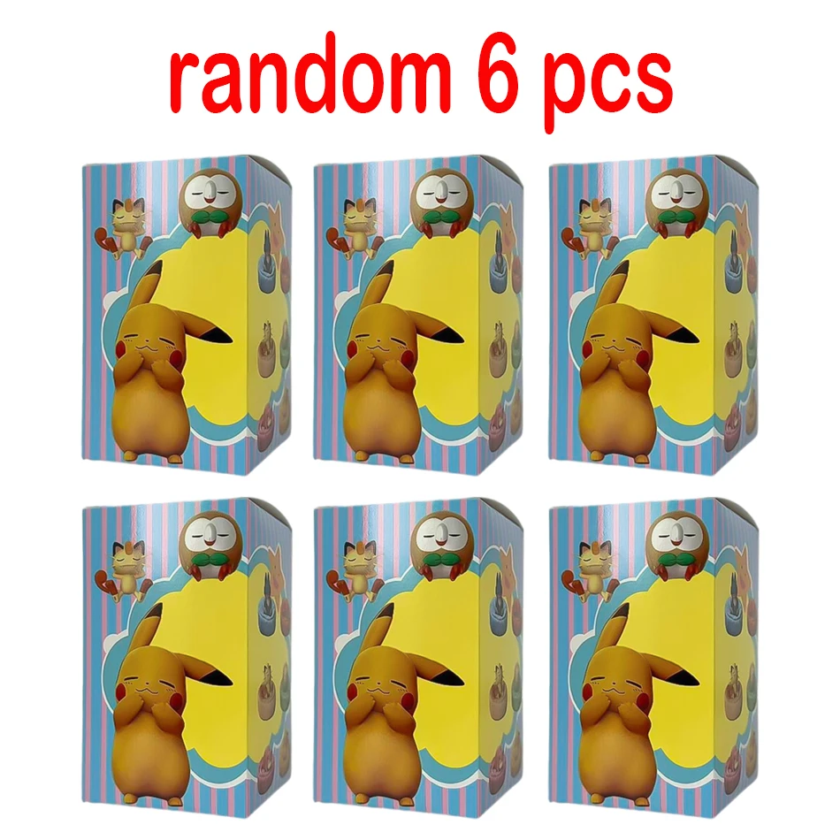 Anime Poké Mon Blind Box Eevee Family Sleeping Series Figurines - Adorable Collectible Toys Gift Set