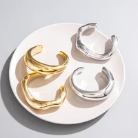 Trendy Big Cuff Bangles Bracelets Women Vintage Statement Plastic Geometric Open Bangle Hip Hop Punk Gold Silver Color Jewelry 1