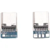 10 Pcs USB 3.1 Type C Connector 14 Pin Female Socket Receptacle Through Holes PCB 180 Vertical Shield USB-C1 6