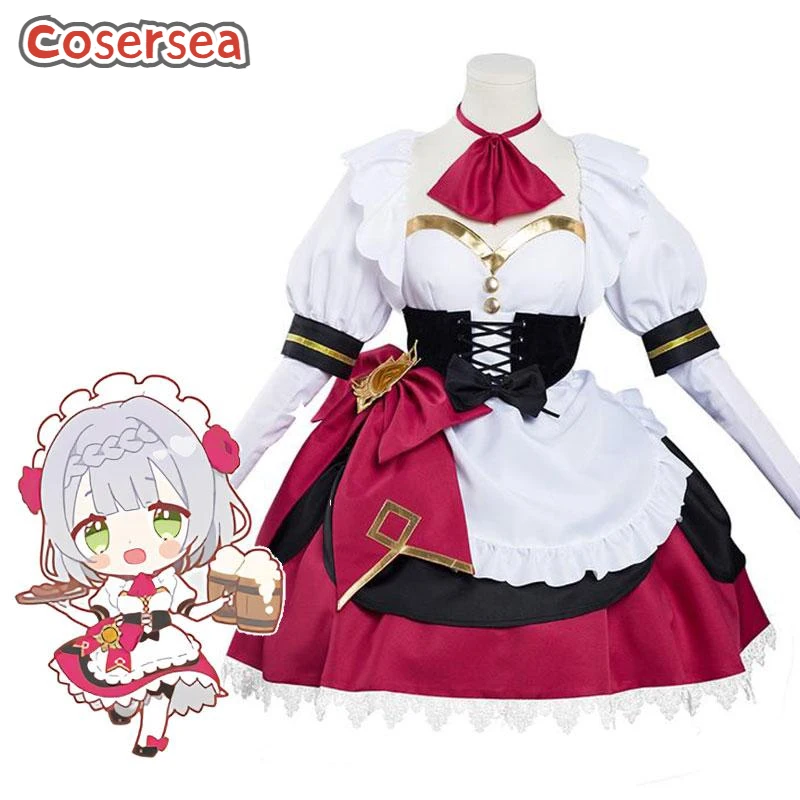 

Cosersea Game Genshin Impact Noelle Cosplay Costume Women Maid Dress Uniform Halloween Outfit Fullset Suit