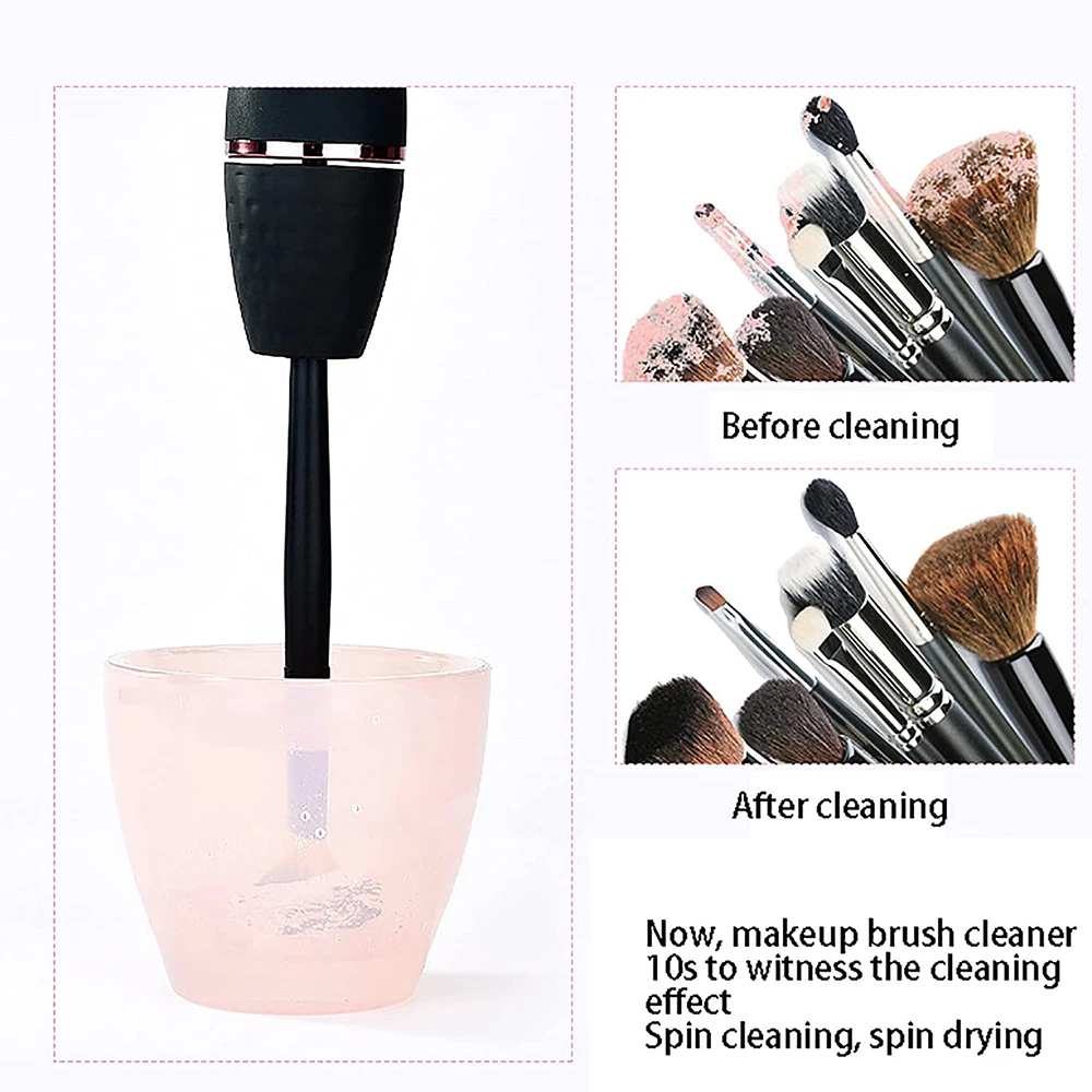 Silicone Makeup Brush Cleaner Dryer Automatic Spin Machine with 360 Degree  Rotation Clean and Dry Makeup Brushes 10 Seconds - AliExpress