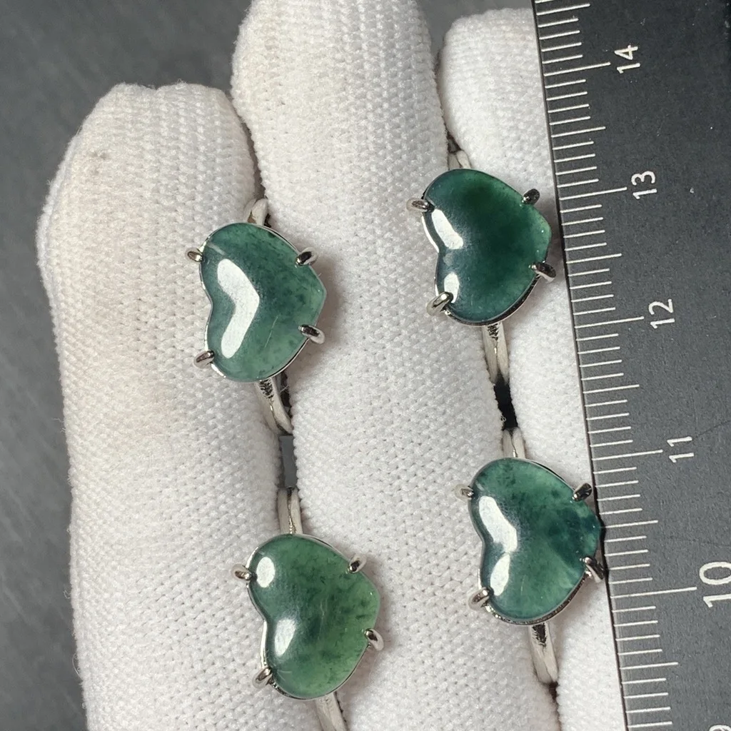 Natural Burma Jade Ring Adjustable Female Ring Jewelry for Women Gift Wholesale High Quality Vintage Fine