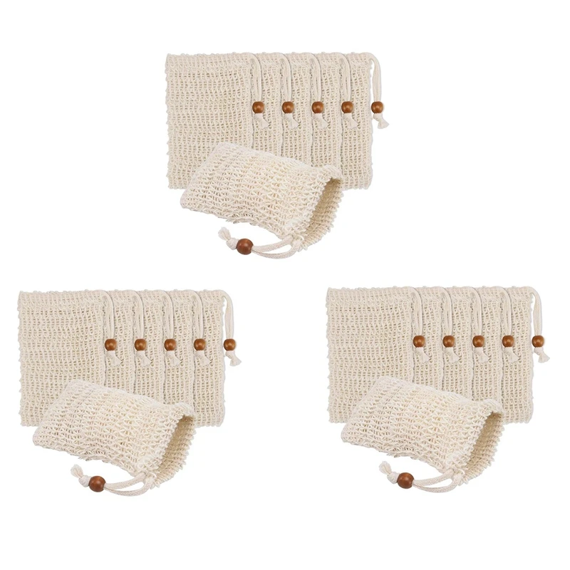 

120 Pack Soap Exfoliating Bags,Soap Saver Made Sisal Mesh Soap Bag Bar Soap Bag With Drawstring For Bath & Shower Use