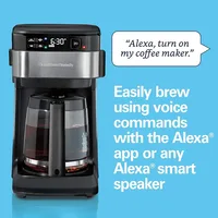 Hamilton Beach Works with Alexa Smart Coffee Maker, Programmable, 12 Cup Capacity, Black and Stainless Steel (49350R) 2