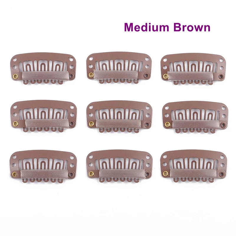 100 pezzi di clip per extension per capelli da 32 mm a 6 denti, clip a scatto in acciaio inossidabile rivestite in silicone con 6 colori diversi - immagine 4
