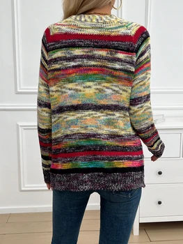 Sweater Knitted Cardigan Thin Loose Jacket For Women 2024 Korean Casual Y2k Crop Clothes Elegant Female Clothing Fashion Top 3