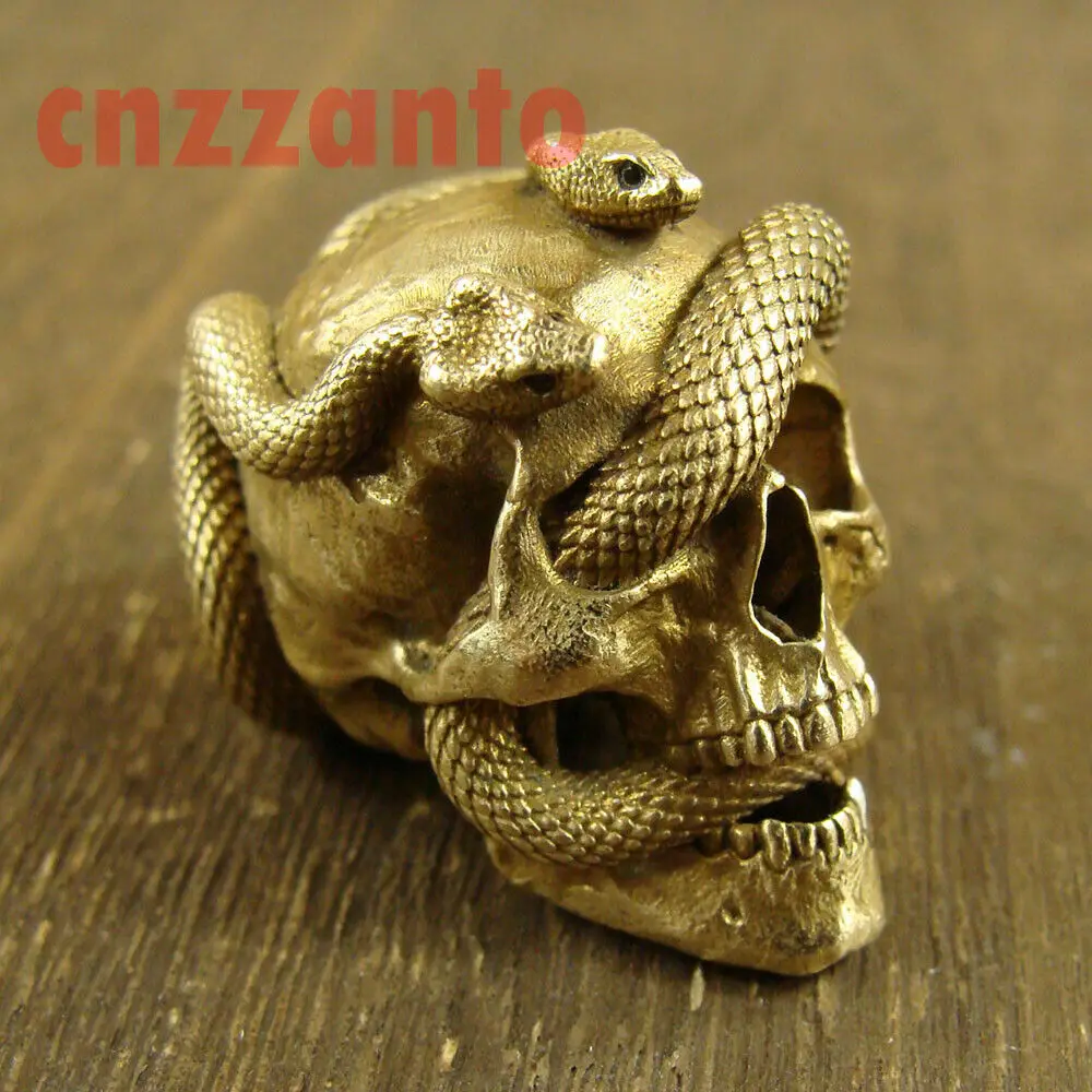 

Латунная Статуэтка Змеи/випера, Литой череп, для демонстрации коллекционных вещей, ограниченная серия