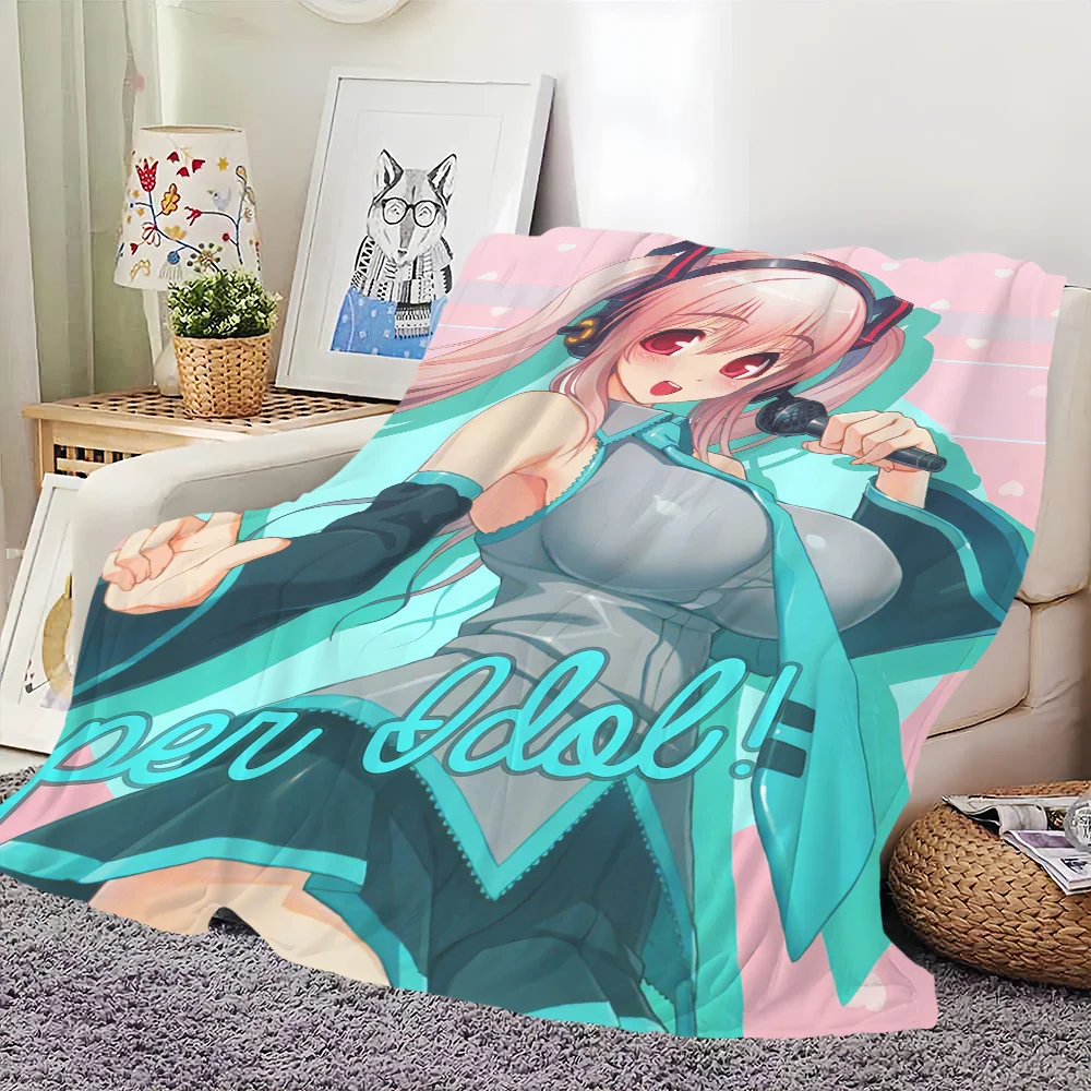 Anime Super S-Sonico Blanket Skin friendly comfort warm soft plush blanket suitable sofa living room office bedroom 4