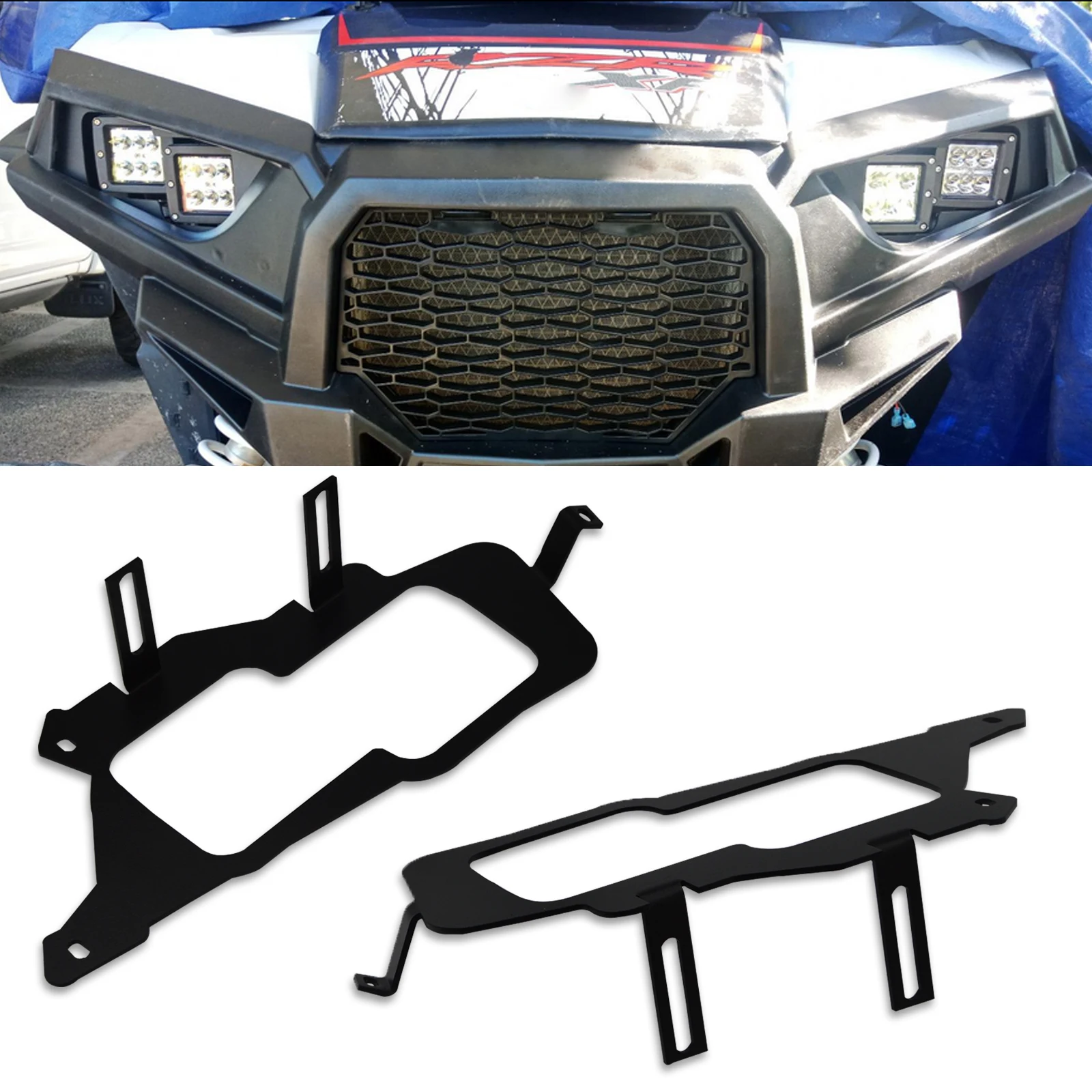 Wsen UTV Accessories Front LED Headlight Mounting Bracket Kit For Polaris 2014-2023 RZR XP 900 1000 High Grade Steel Black applicable to sany heavy truck headlight bracket adapted to js commercial vehicle tractor trailer accessories