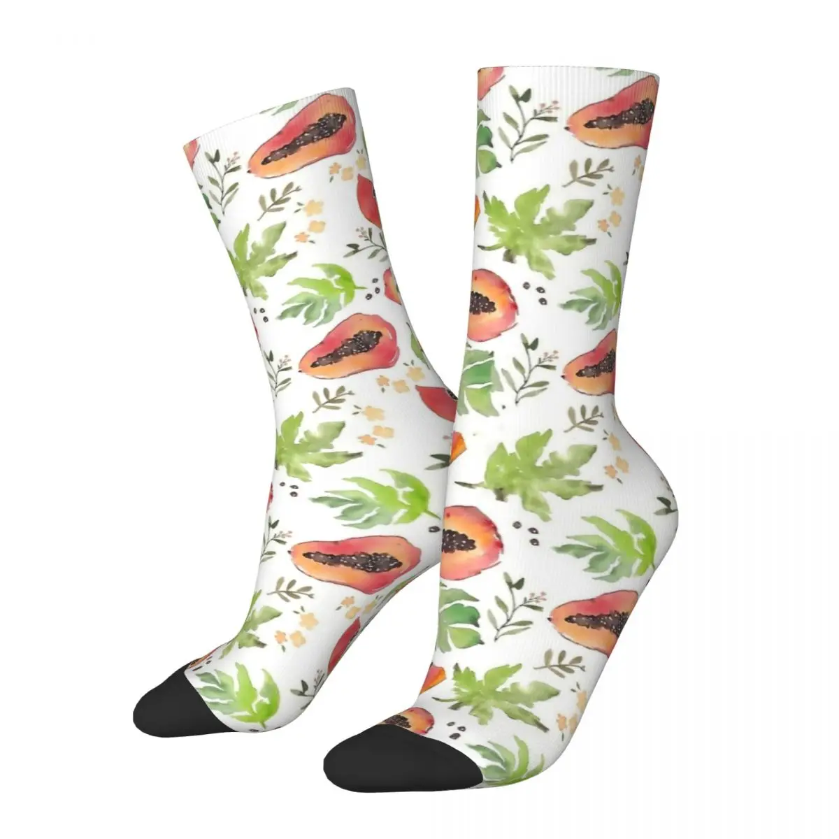 

Модные мужские носки Harajuku Papaya тропические фрукты носки с узором полиэстер акварельные спортивные чулки весна лето осень зима