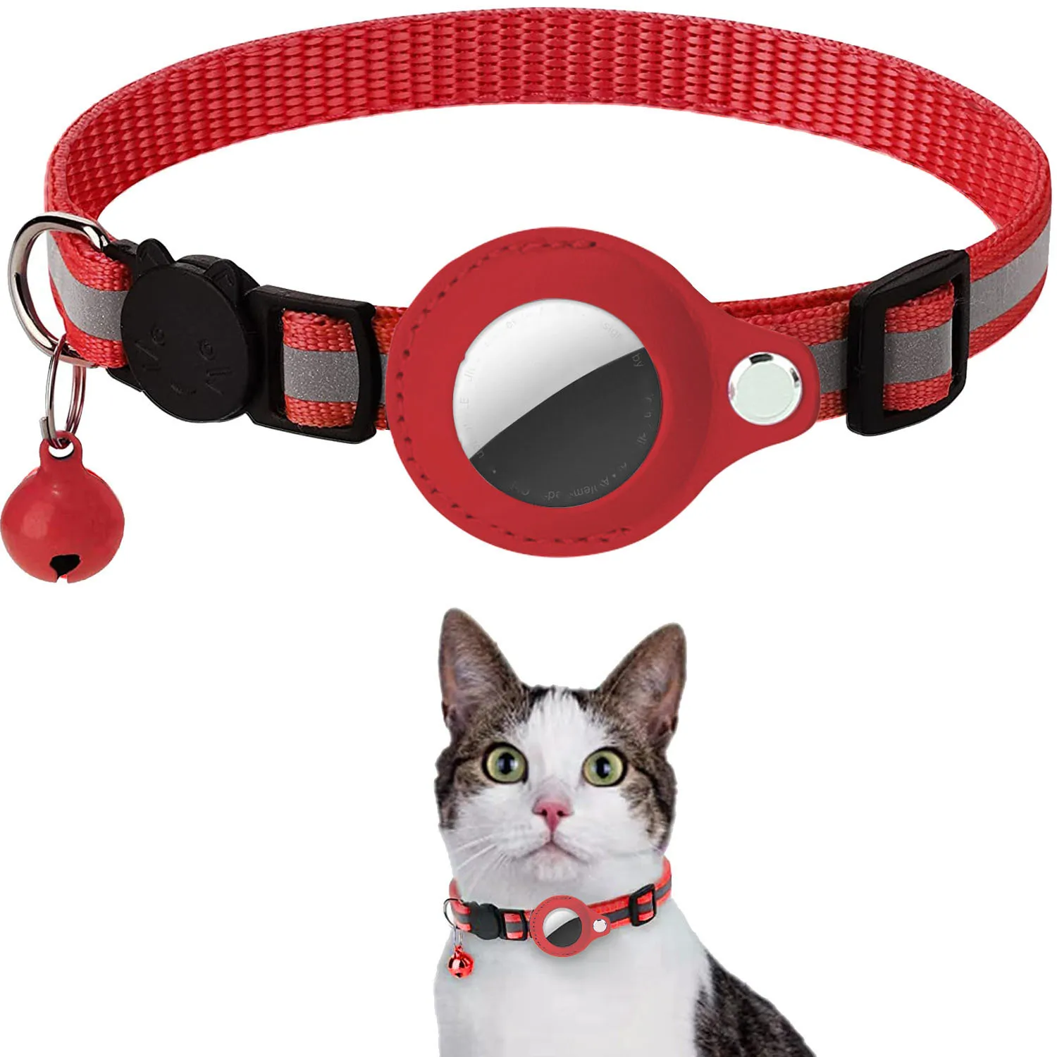 Title 12, Cat AirTag Holder Collar Breakaway Reflective S...