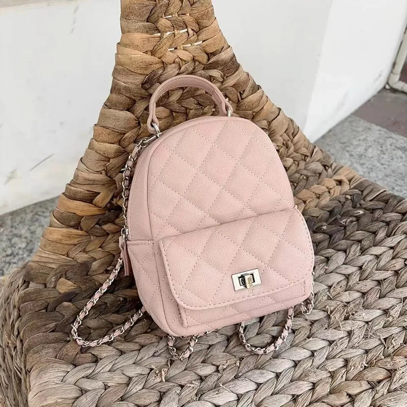 High-Quality Luxury Small Checkerboard Chain Backpack Women New Fashion Versatile Shoulder Bag Crossbody Bag