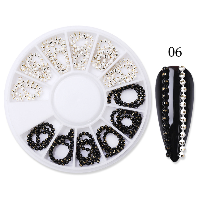 Gold Geometry Rivet Alloy Nail Studs Chameleon Stone Nail Rhinestone Small Irregular Beads 3D Nail Art Decoration In Wheel