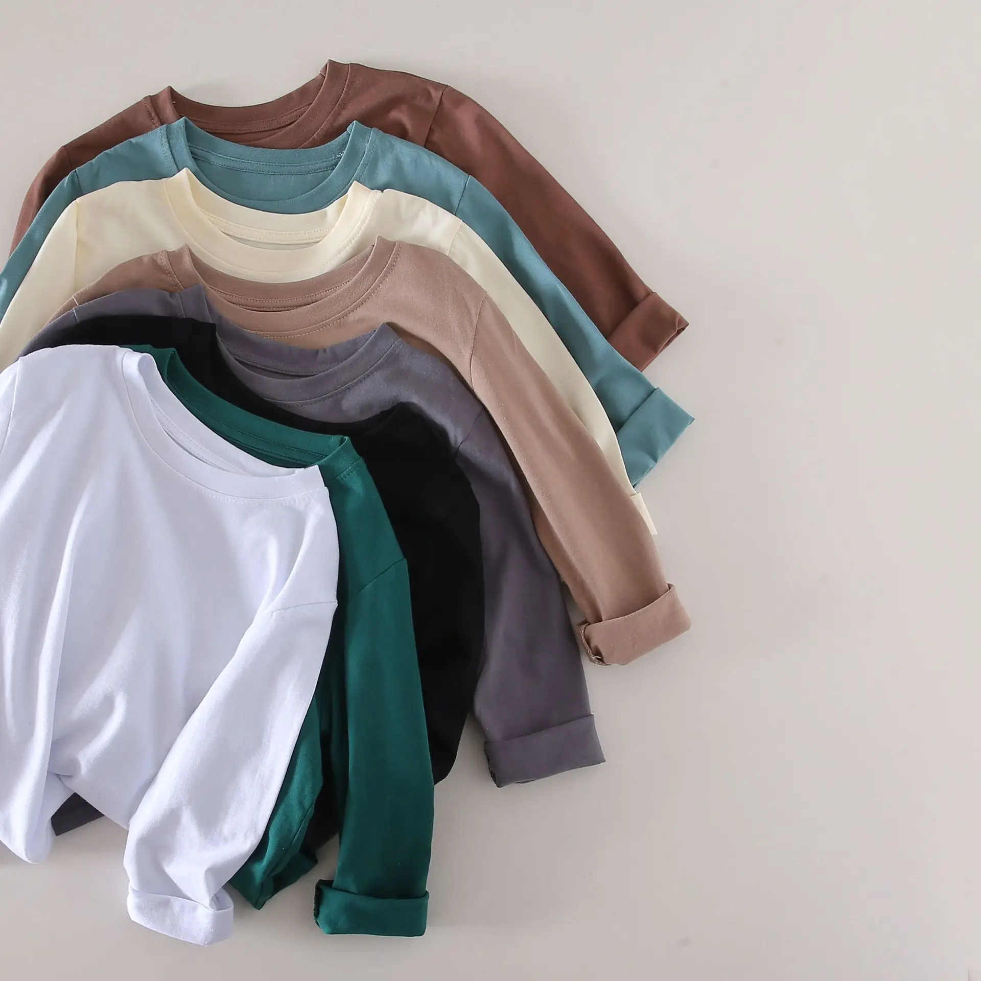 Spring Autumn 3-10 Years Girls Boy Casual Long Sleeve Cotton T-shirts Plain Color Kids Tee t shirt cotton t shirt kids t shirt girls t shirt girls tee shirt