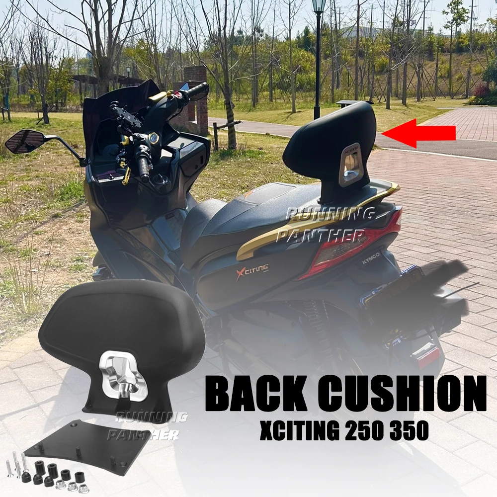 

NEW Motorcycle Black Rear Passenger Seat Backrest Cushion Back Rest Pad For KYMCO XCITING 250 350