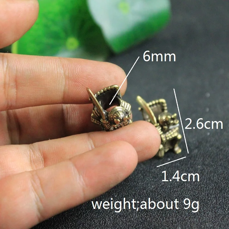 Japanese Broadsword Samurai EDC Knife Bead Brass Lanyard Pendant Outdoor Flashlight Woven Paracord DIY Bracelet Charms Accessory