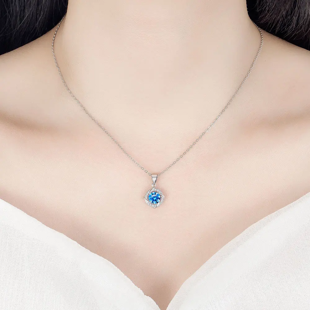 925 Sterling Silver Stud Earrings Crystal Clover Link Bracelets Necklace Jewelry Sets For Women Trendy jewelry set,silver jewelry,silver jewelry set,crystal jewelry set