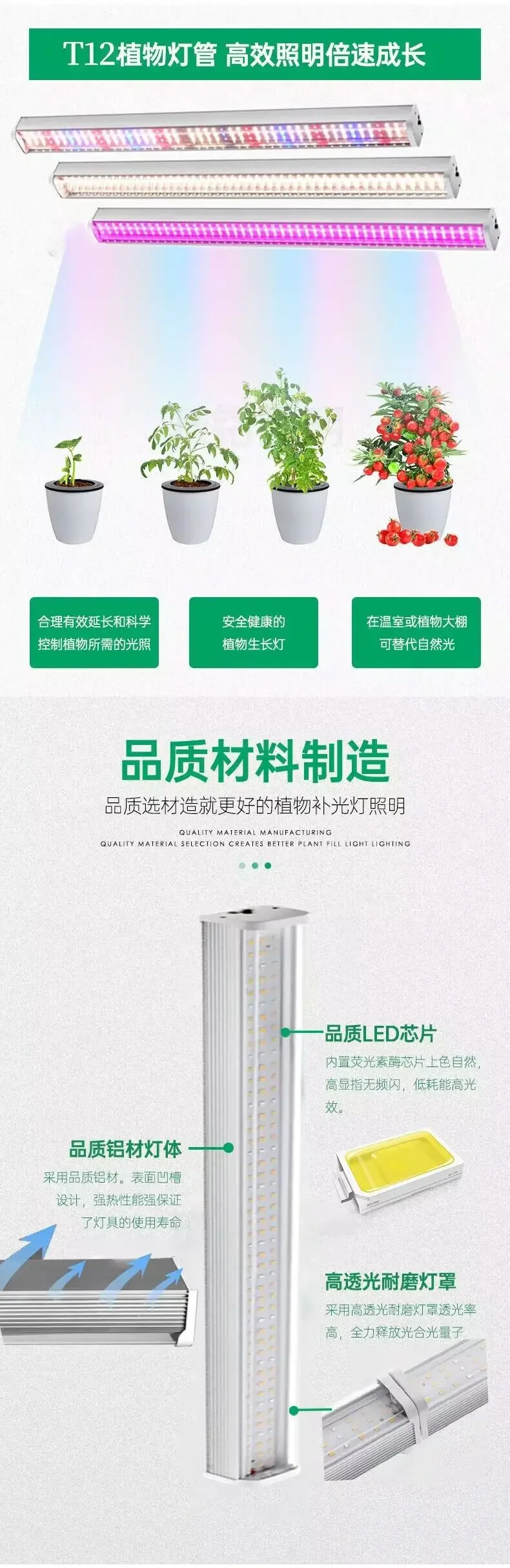 Description Picture 2 of itemNewest 1/2/4/6PCS Full Spectrum LED Growing Lights for Greenhouse Plants Veg Flowers Fill Light Soilless Cultivation Lamps Hot