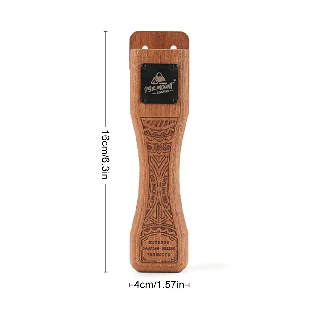 Sapele Outdoor Grill Pan Handle Adjustable Anti-Scalding Solid Wood Handle Barbecue Pan Camping Cookware Accessories