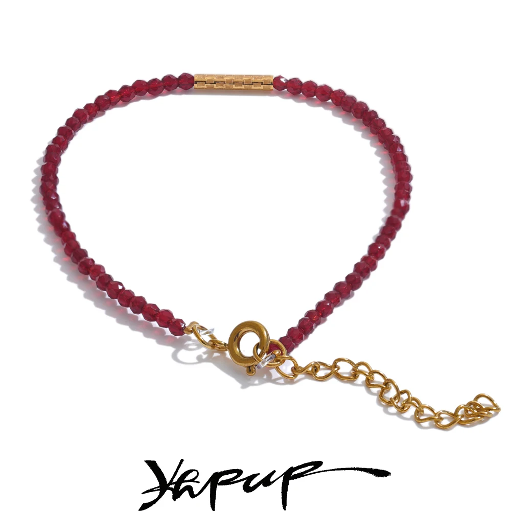 Yhpup Ankela Red Crystal Thin Bracelet