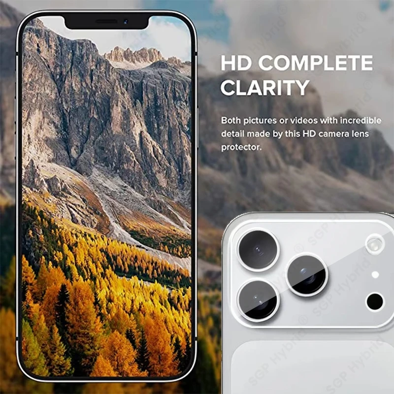 Crystal Clear 3D Camera Protector Case with Curved Lens Tempered Glass