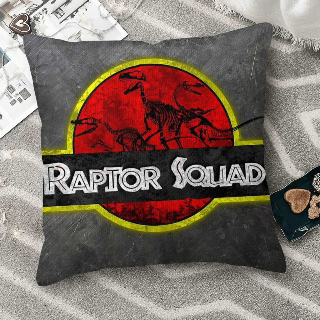 

Raptor Squad Fan Art Cojines Throw Pillow Case Jurassic Park Dinosaurs Cushion Home Sofa Chair Print Decorative Coussin