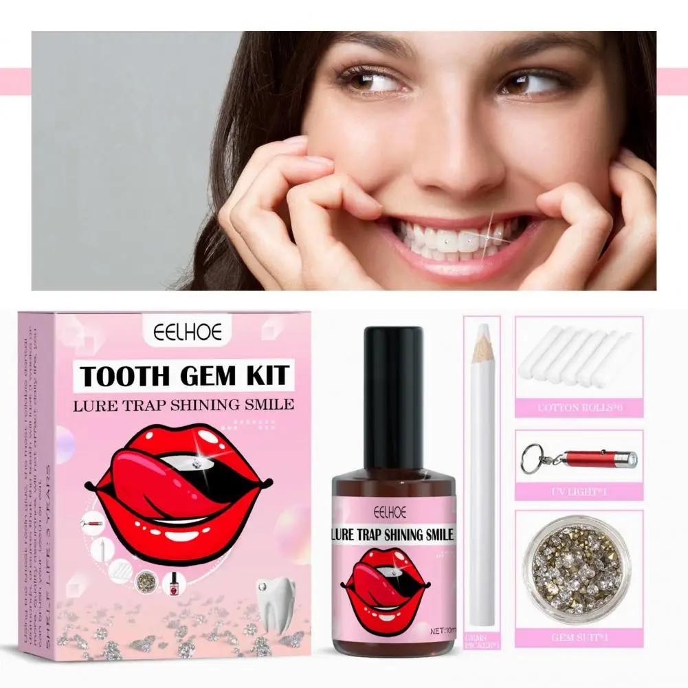 Tooth Gem Set Easy To Remove Beautiful White Tooth Jewelry Sturdy Reliable  Jewelry Bonding Gel Dental Cultural Product Glue Kit - Disposable Oral Bag  - AliExpress