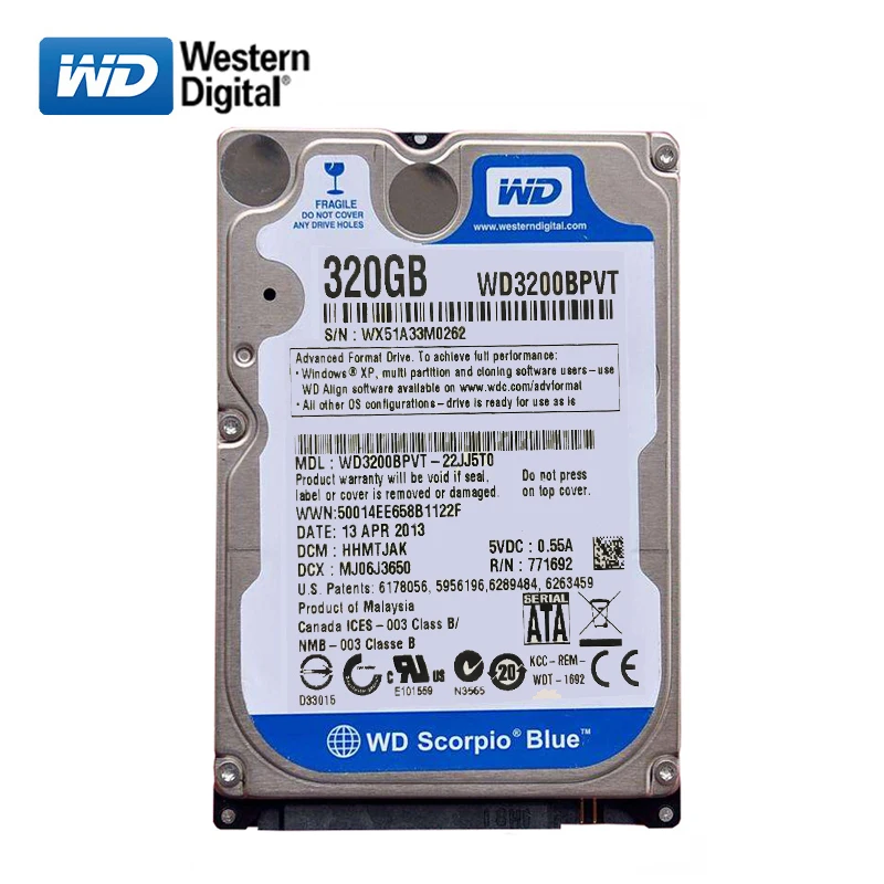 Disque dur Sata 2,5 250 Go - GRADE B