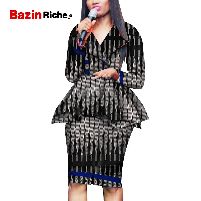 Африканский стиль женская африканская одежда комплект из двух предметов платье