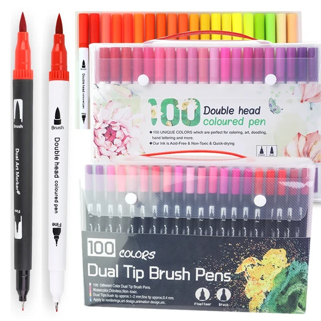 Art Markers Double Head Watercolor Brush Pen  Color Markers Washable  Watercolor - Art Markers - Aliexpress