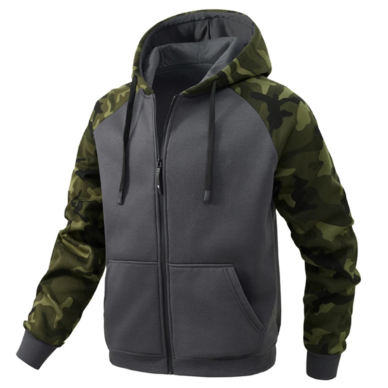 Camouflage Hoodie Jacket Men Autumn EU Size Hoodies Loose Sportswear Fleece Hooded Sweatshirt Fashion Casual Man Outwear
