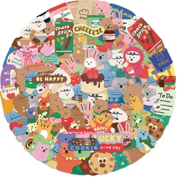 Korean Dailylike Bear Vinyl Waterproof Stickers - 100 Cute & Durable Stickers for Personalizing Laptops, Water Bottles, and Phone Cases (100PCS)