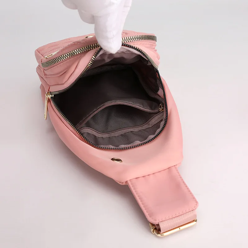 2025 New Korean Style Fashion Crossbody Bag Girls Sports Style Chest Bag Women’s Street Oxford Cloth Simple Versatile Chest Bag 3