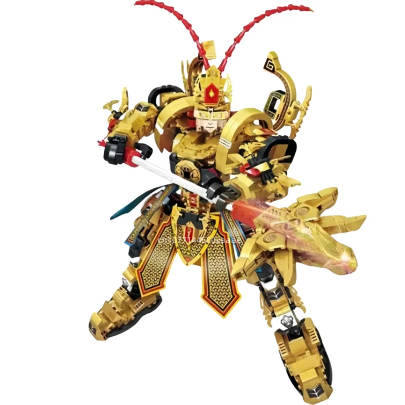 

New 001 Anime Mythical Character Erlang God of War Yang Jian Children's Clothing Mecha Building Blocks Ornaments Gift Boy Toys