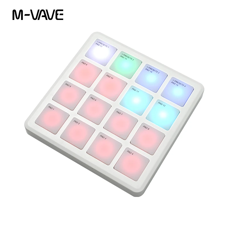 M VAVE SMC-PAD Pocket Wireless MIDI Controller USB-C Interface Portable Small Percussion Keyboard Accessory