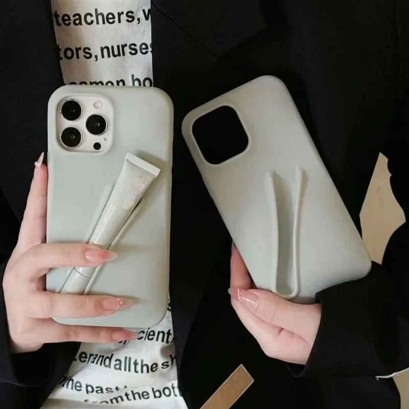 Мягкий силиконовый чехол Rhode для телефона iPhone 15, 12, 13, 14, Pro Max, 15Plus, можно установить помадой (помада в комплект не входит