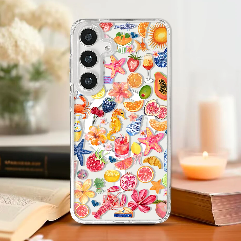 Summer Ocean Fruits Magsafe Magnetic Phone Case Cover