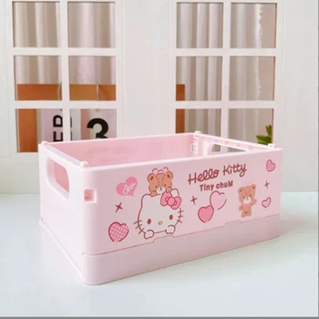 1PC Kt Cat พับได้ลิปสติกเครื่องสําอางค์ Sundries กล่องเก็บกล่องห้องน้ําน่ารัก 1