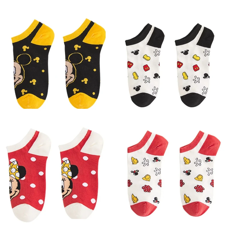 

4Pairs Disney Girls Socks Kids Socks Donald Duck Mickey Minnie Cute Cocks Stitch Disney Loveliness fashion baby girl socks