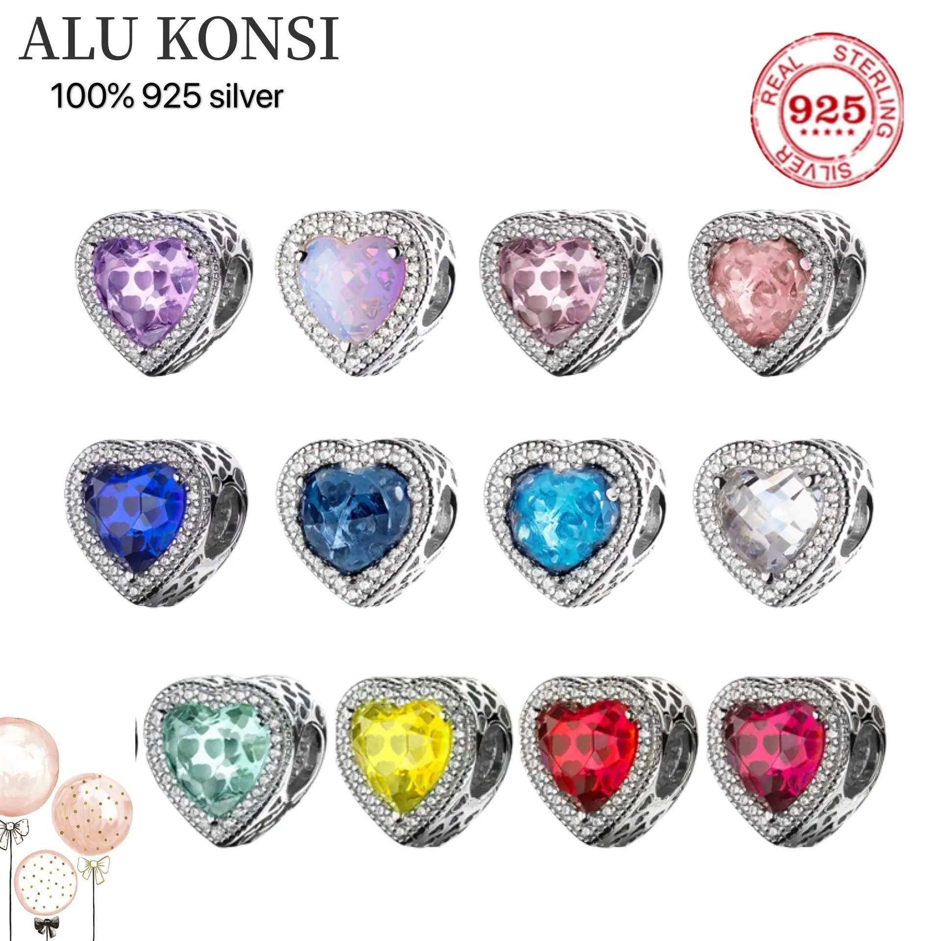 

2022 New Hot sale luxury Real 925 Sterling Silver pan beads Fit Original Charm bracelet For Women fashion sweet DIY Jewelry