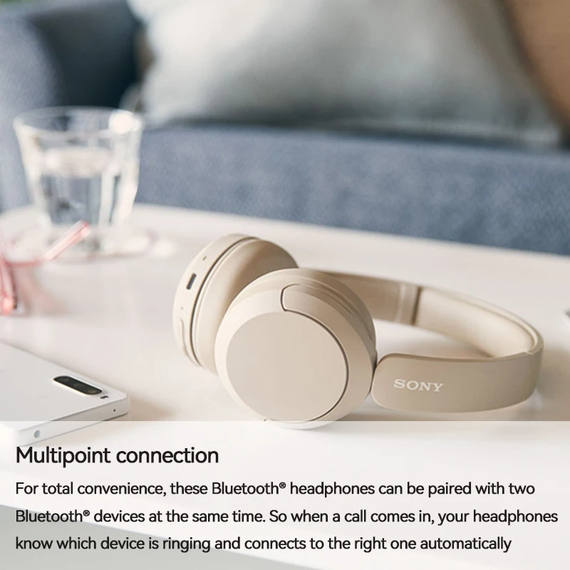 Sony-auriculares inalámbricos WH-CH520, DSEE™Auriculares inalámbricos  Bluetooth con conexión multipunto, hasta 50h, compatible con Siri/Asistente  de Google - AliExpress