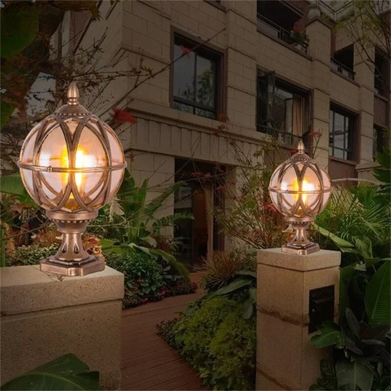 

Outdoor Post light Patio Modern LED Round Waterproof Pillar Lighting For Porch Balcony Courtyard Villa