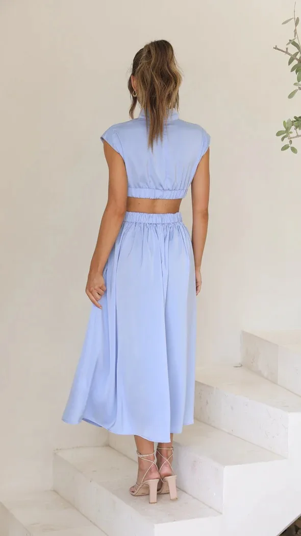 Women Spring Summer Long Maxi Dress Solid Color Fashion Sleeveless Backless Sweet Elegant Casual Dress 2023 -S68fff05694b1476fb228d12e2bebf899W