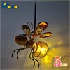 5PCS Solar-Powered Hanging Metal Ladybug Light  Garden Decor  Lady Sculpture with Bouncy Springs Summer Outdoor Art Decorations 1